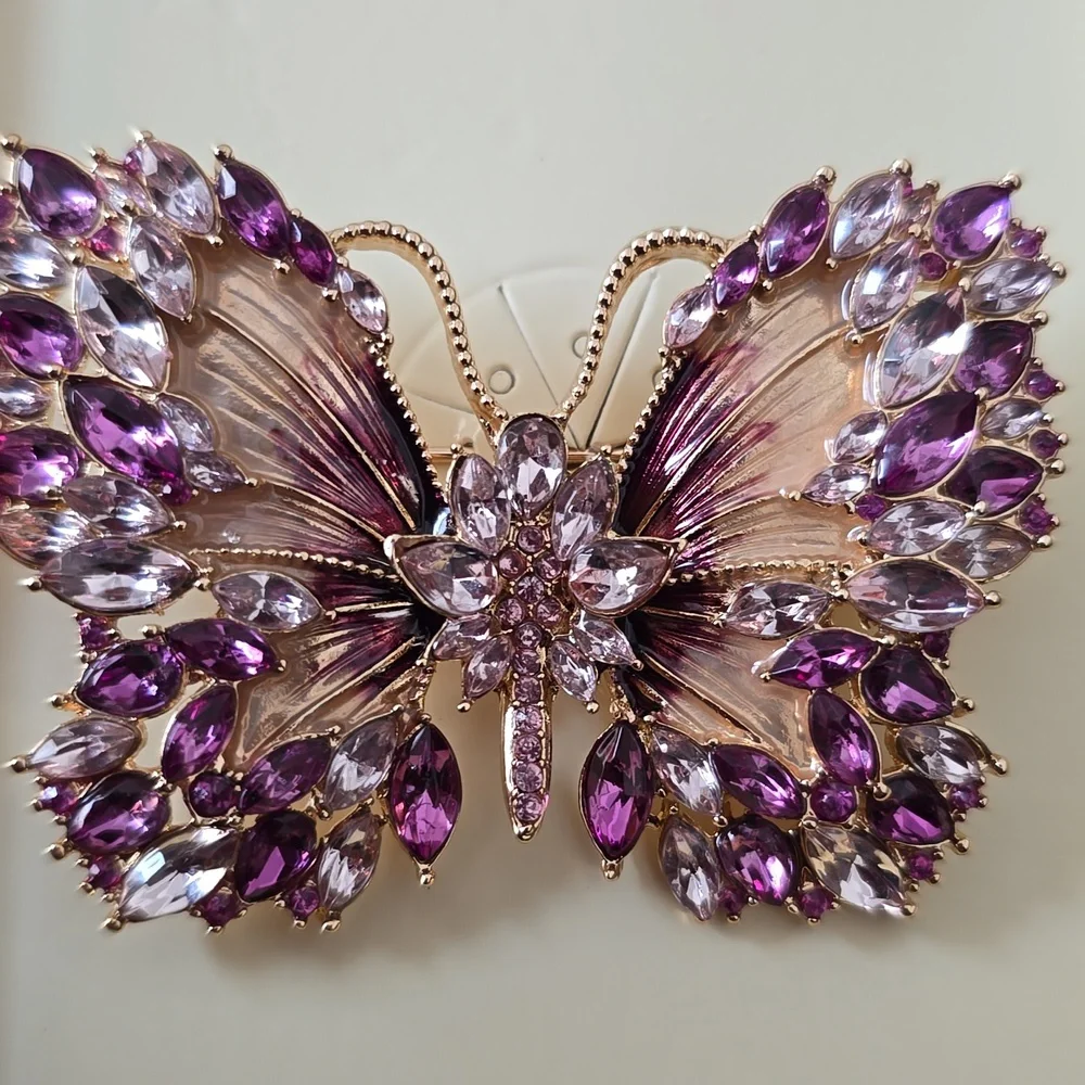 NAPIER BRAND WOMEN'S BEAUTIFUL  PURPLE & GOLDTONE BUTTERFLY FASHION JEWE…